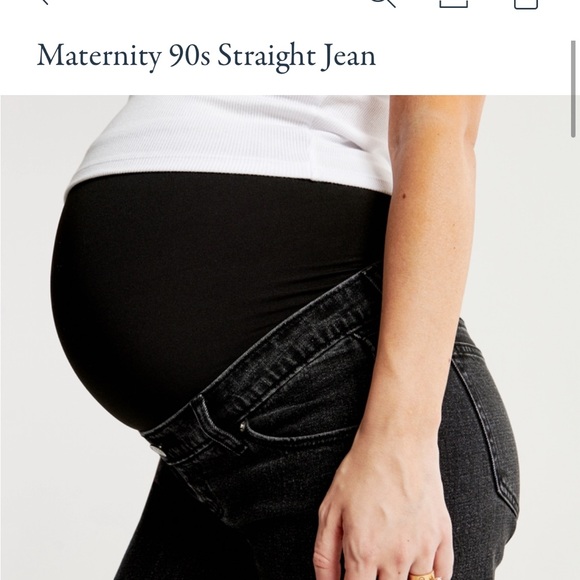 Abercrombie & Fitch Maternity 90s Straight Jeans - Picture 2 of 7
